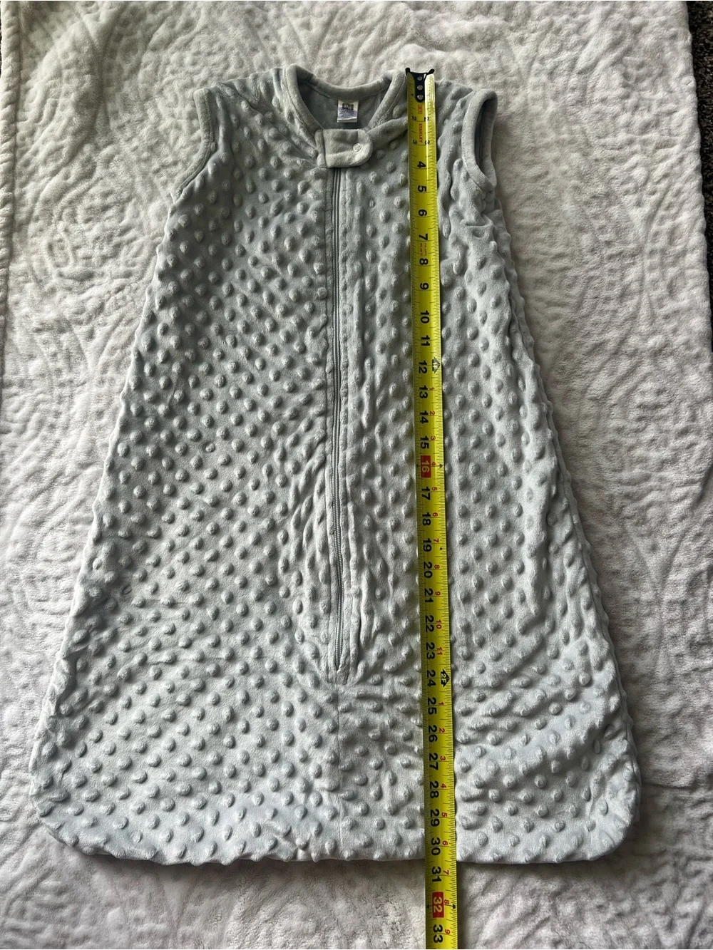HB Soft Textured Sleeveless Baby Sleep Sack - Light Gray | Size 12-18 Month